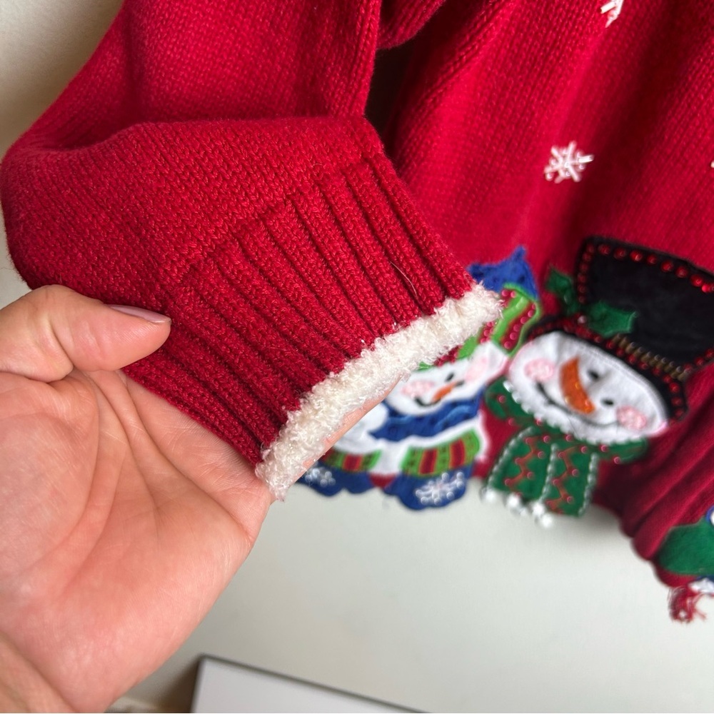 Shaver Lake Zip front snowman detail Christmas sweater size: XL - Picture 7 of 9
